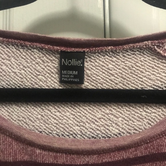 Maroon nollie sweater with stripes - Picture 2 of 4